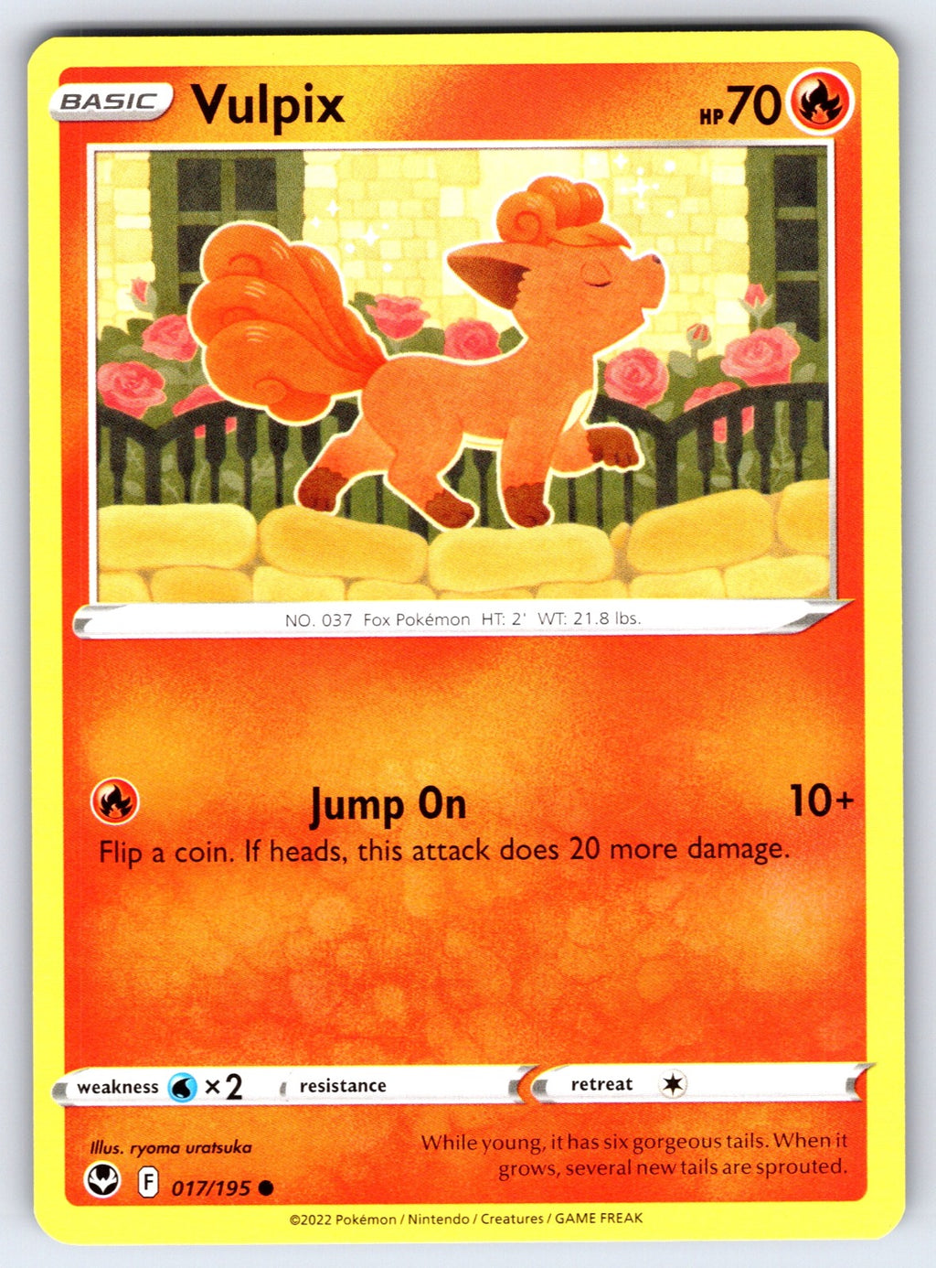 Vulpix Common SWSH12: Silver Tempest 017/195 LP 2022