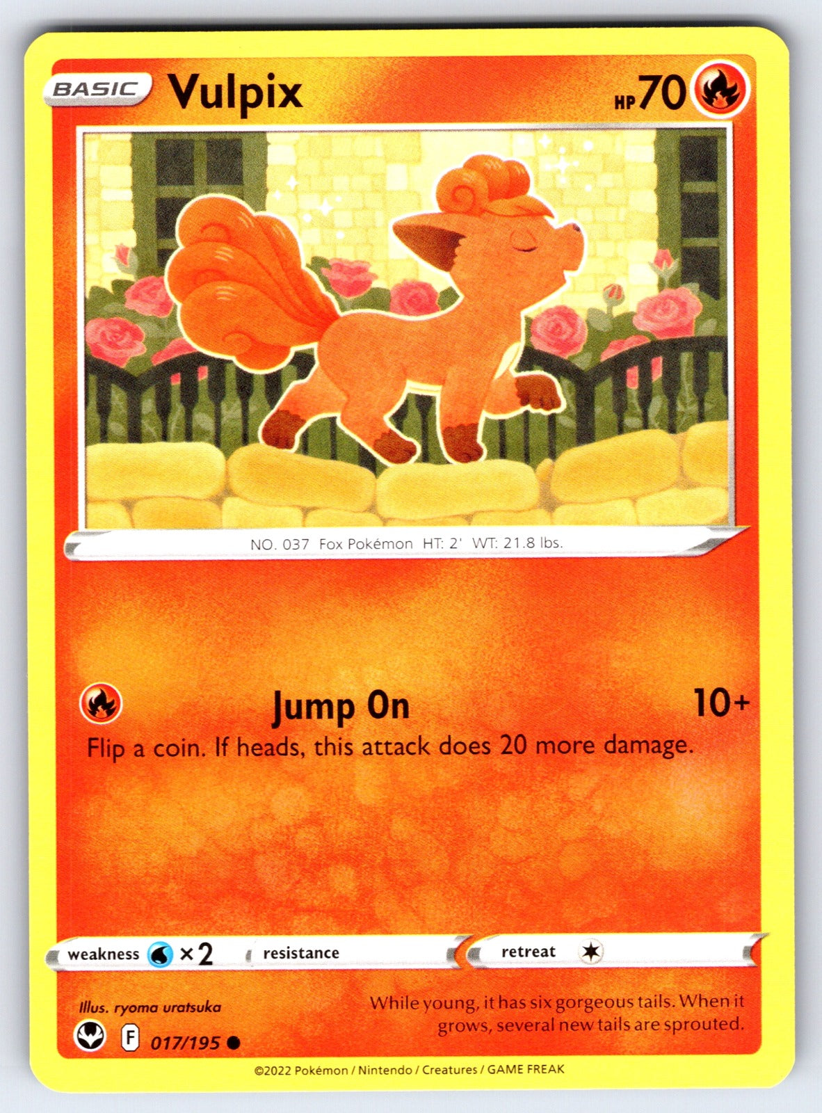 Vulpix Common SWSH12: Silver Tempest 017/195 LP 2022