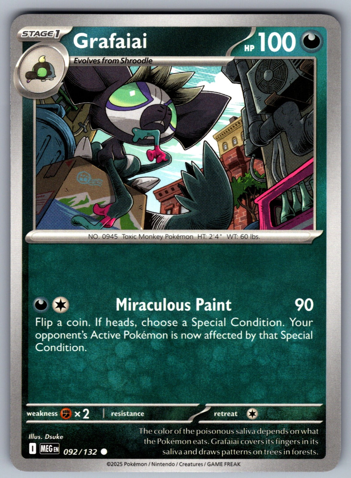 Grafaiai Common ME01: Mega Evolution 092/132 NM 2025