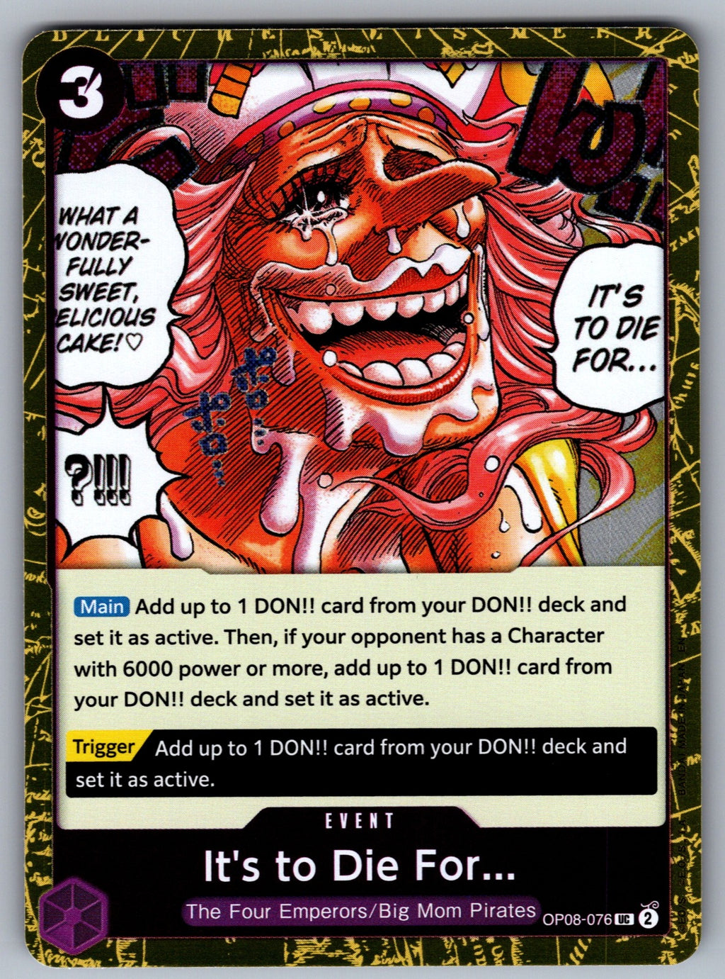 It's to Die For (Pirate Foil) Foil UC Premium Booster -The Best- Vol. 2 OP08-076