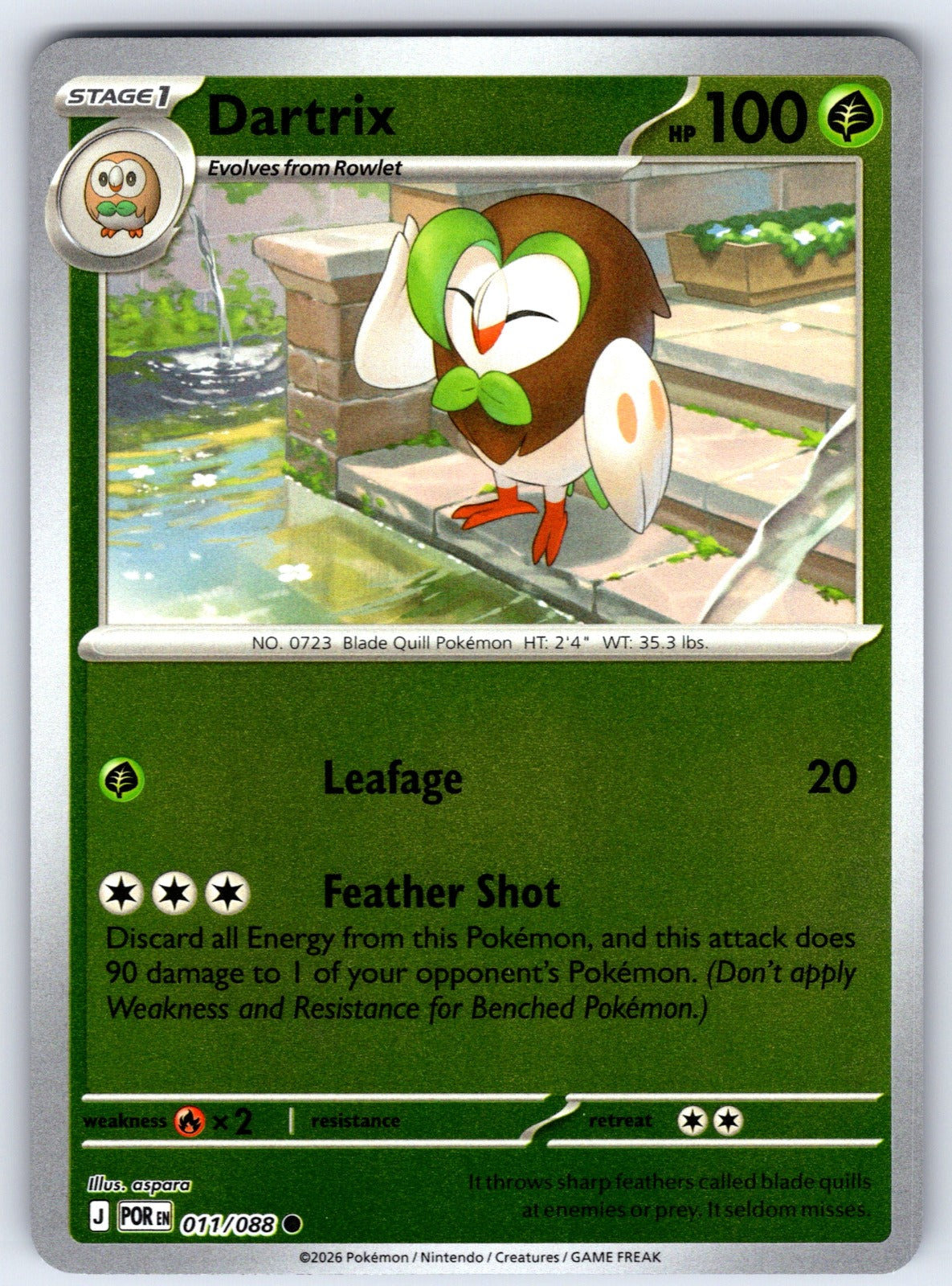 Dartrix Reverse Holo Common ME03: Perfect Order 011/088 NM 2026