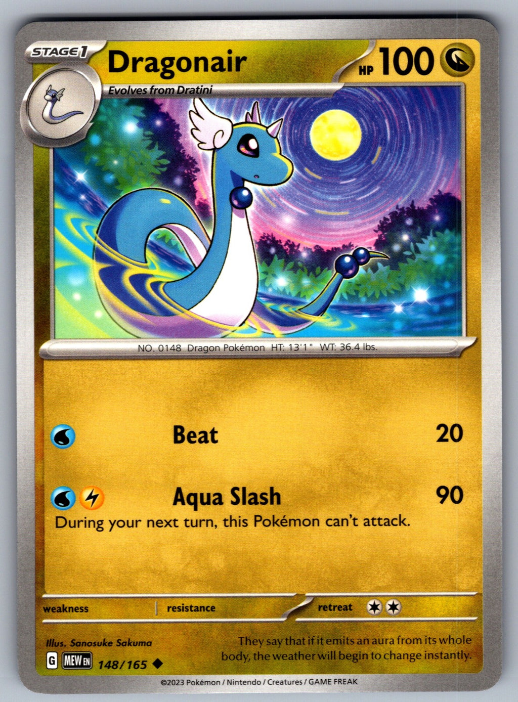 Dragonair Uncommon SV: Scarlet & Violet 151 148/165 NM 2023