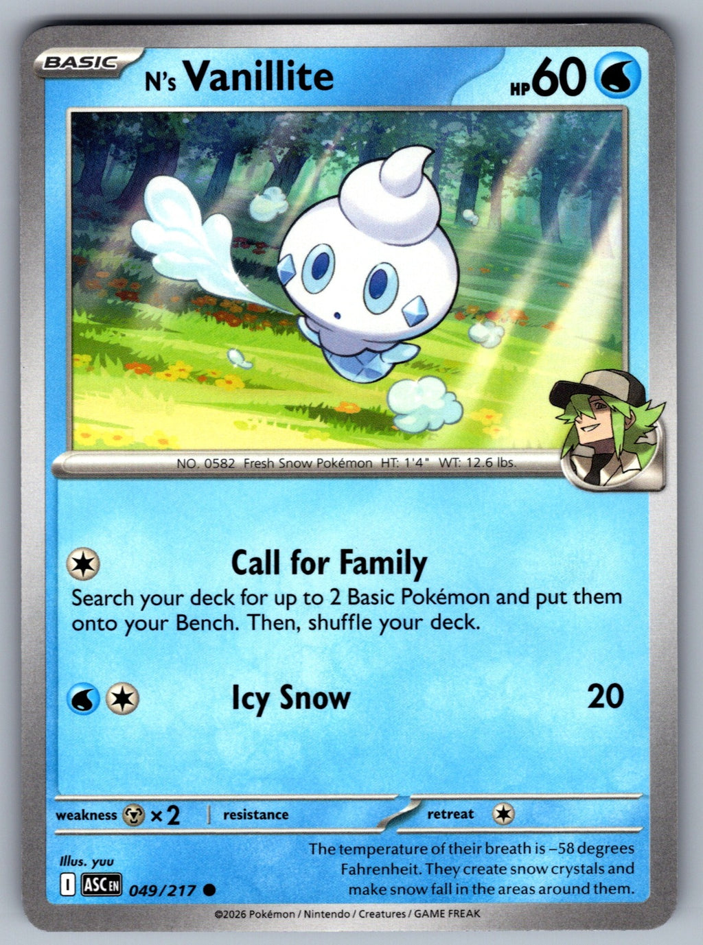 N's Vanillite Common ME: Ascended Heroes 049/217 NM 2026