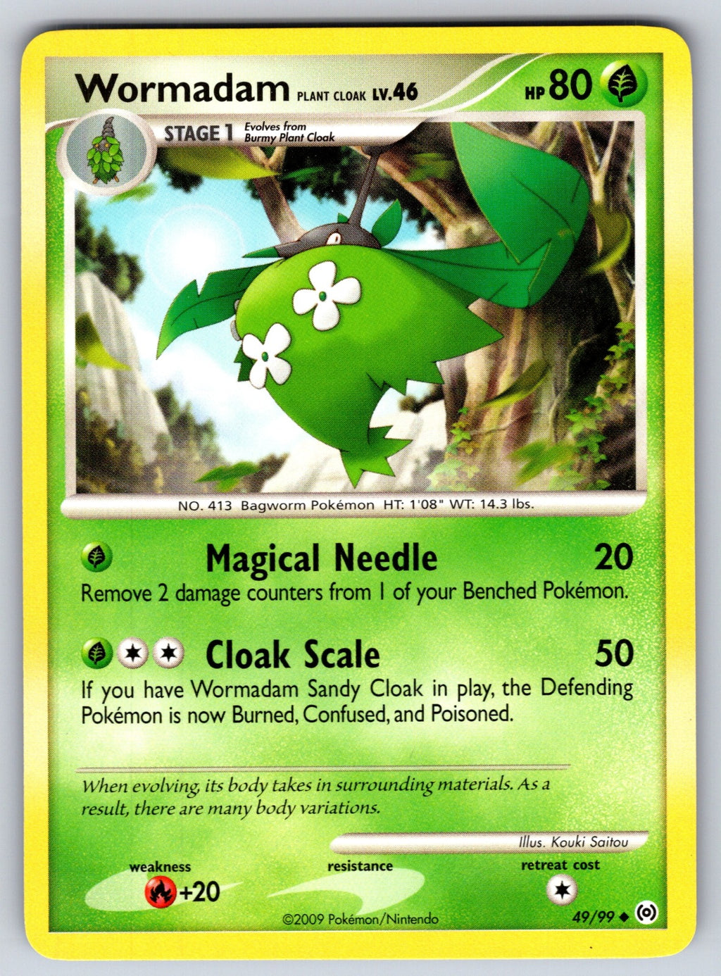 Wormadam Plant Cloak Uncommon Arceus 49/99 LP 2009