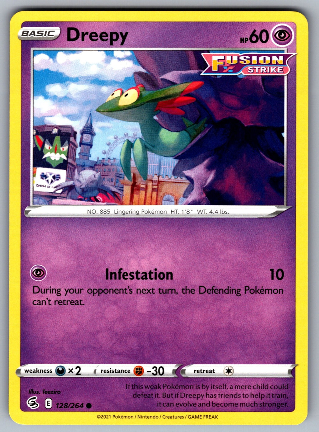Dreepy Common SWSH08: Fusion Strike 128/264 NM 2021