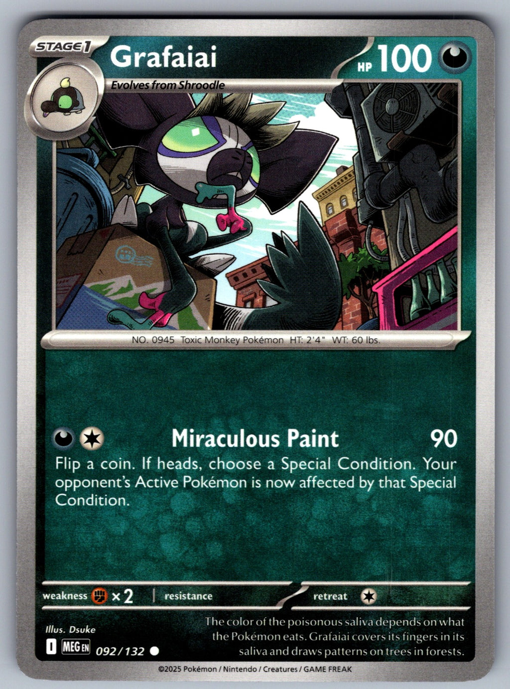 Grafaiai Common ME01: Mega Evolution 092/132 NM 2025