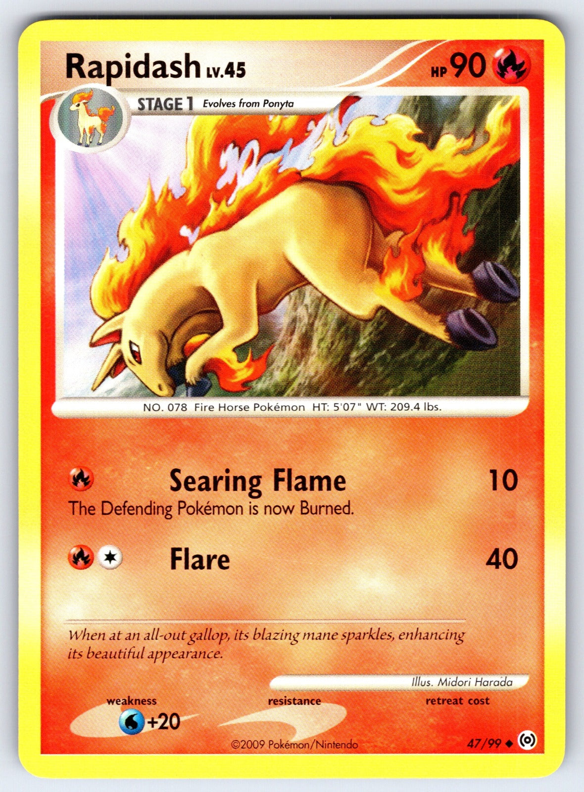 Rapidash (47) Uncommon Arceus 47/99 LP 2009