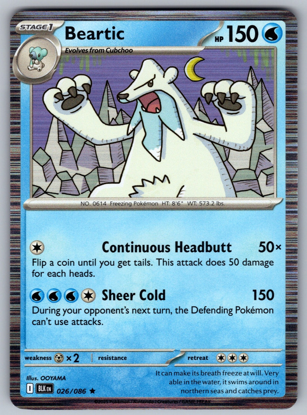 Beartic Holo Rare SV: Black Bolt 026/086 NM 2025