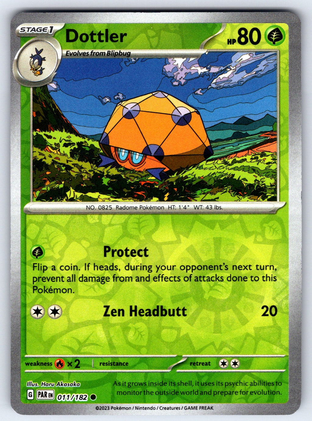 Dottler Reverse Holo Common SV04: Paradox Rift 011/182 NM 2023