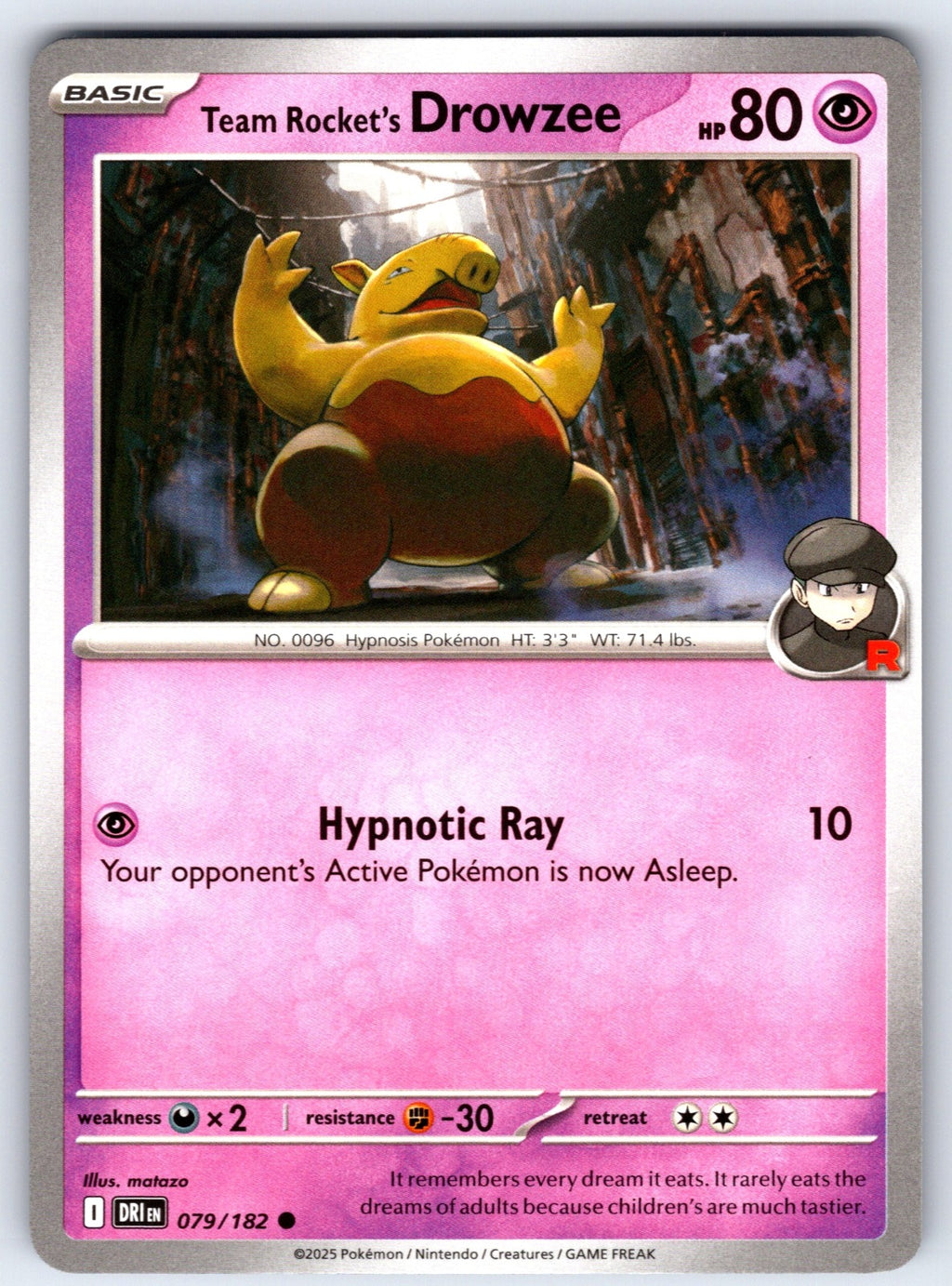 Team Rocket's Drowzee Common SV10: Destined Rivals 079/182 NM 2025