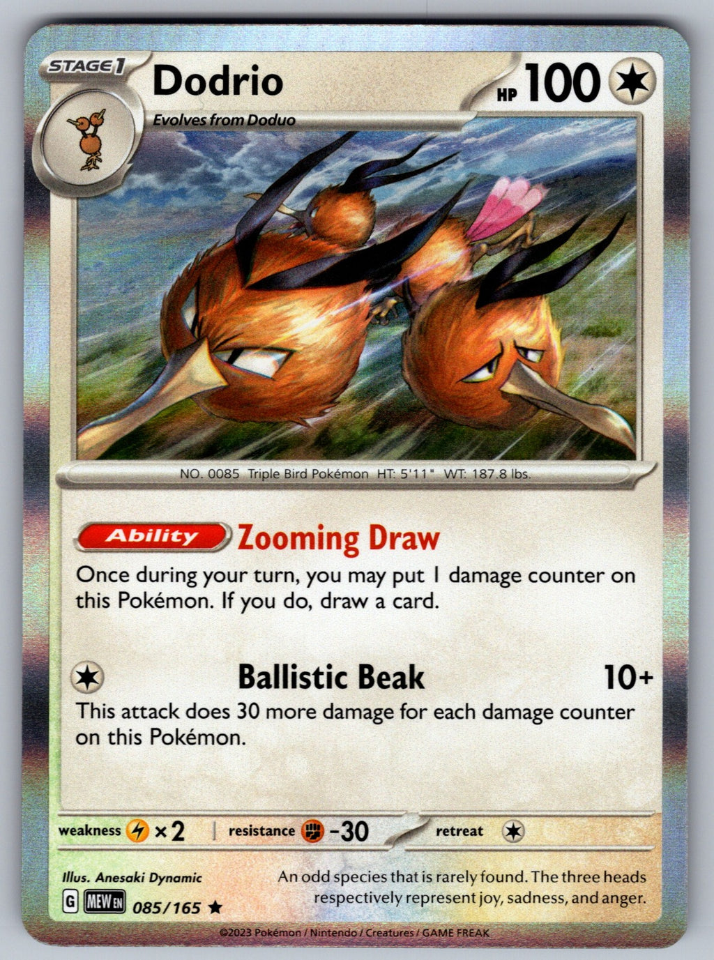 Dodrio Holo Rare SV: Scarlet & Violet 151 085/165 NM 2023