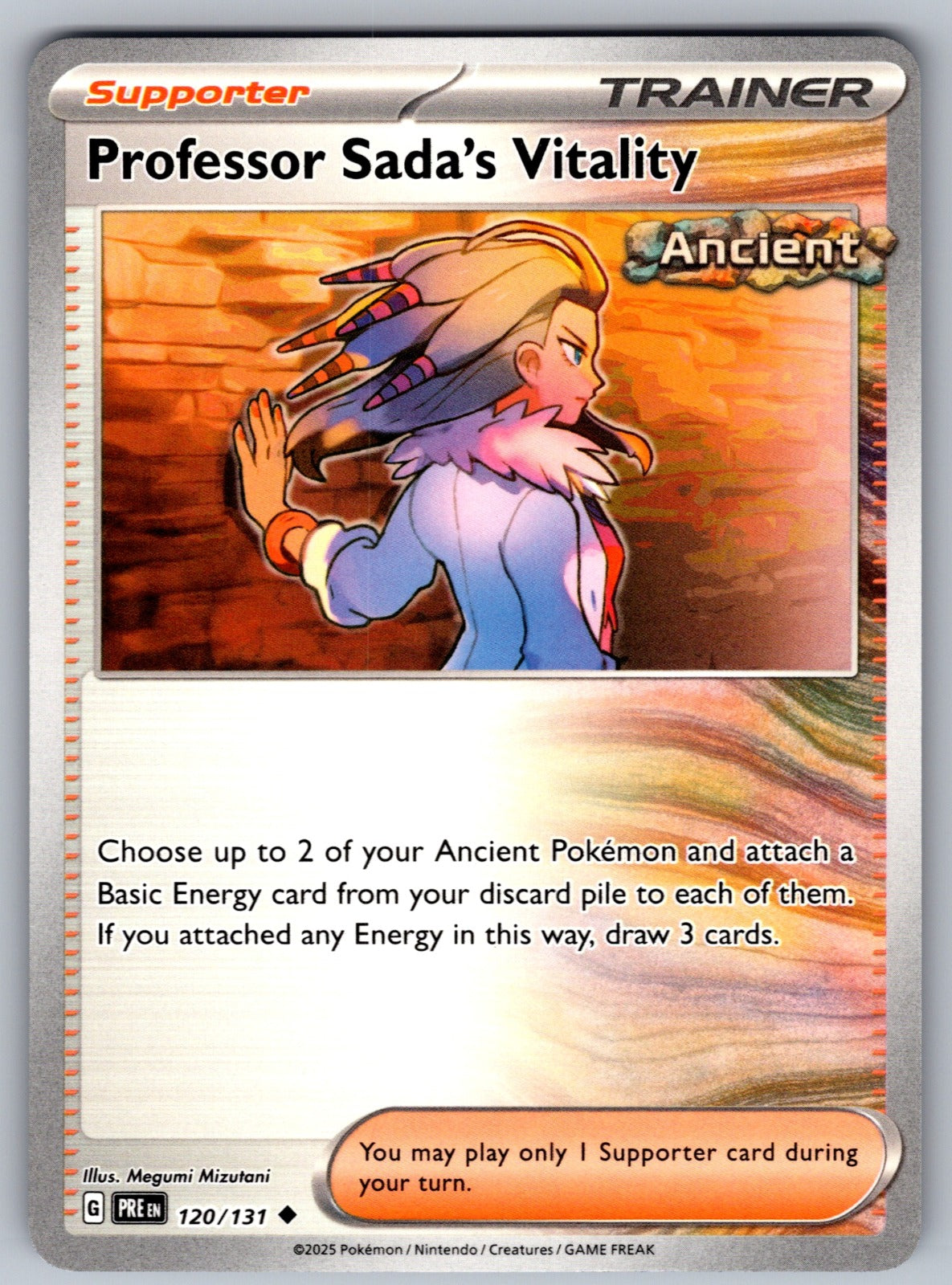 Professor Sada's Vitality Uncommon SV: Prismatic Evolutions 120/131 NM 2025