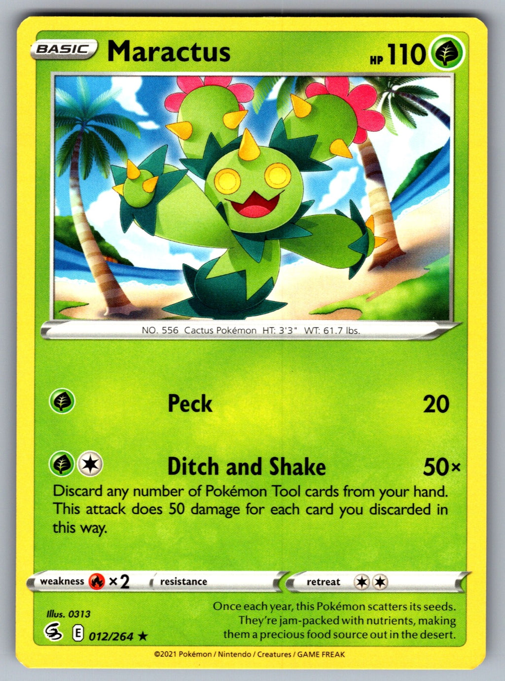 Maractus Rare SWSH08: Fusion Strike 012/264 NM 2021