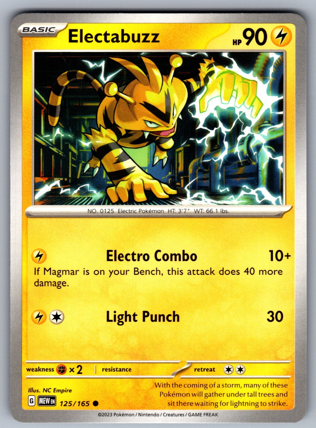 Electabuzz Common SV: Scarlet & Violet 151 125/165 NM 2023