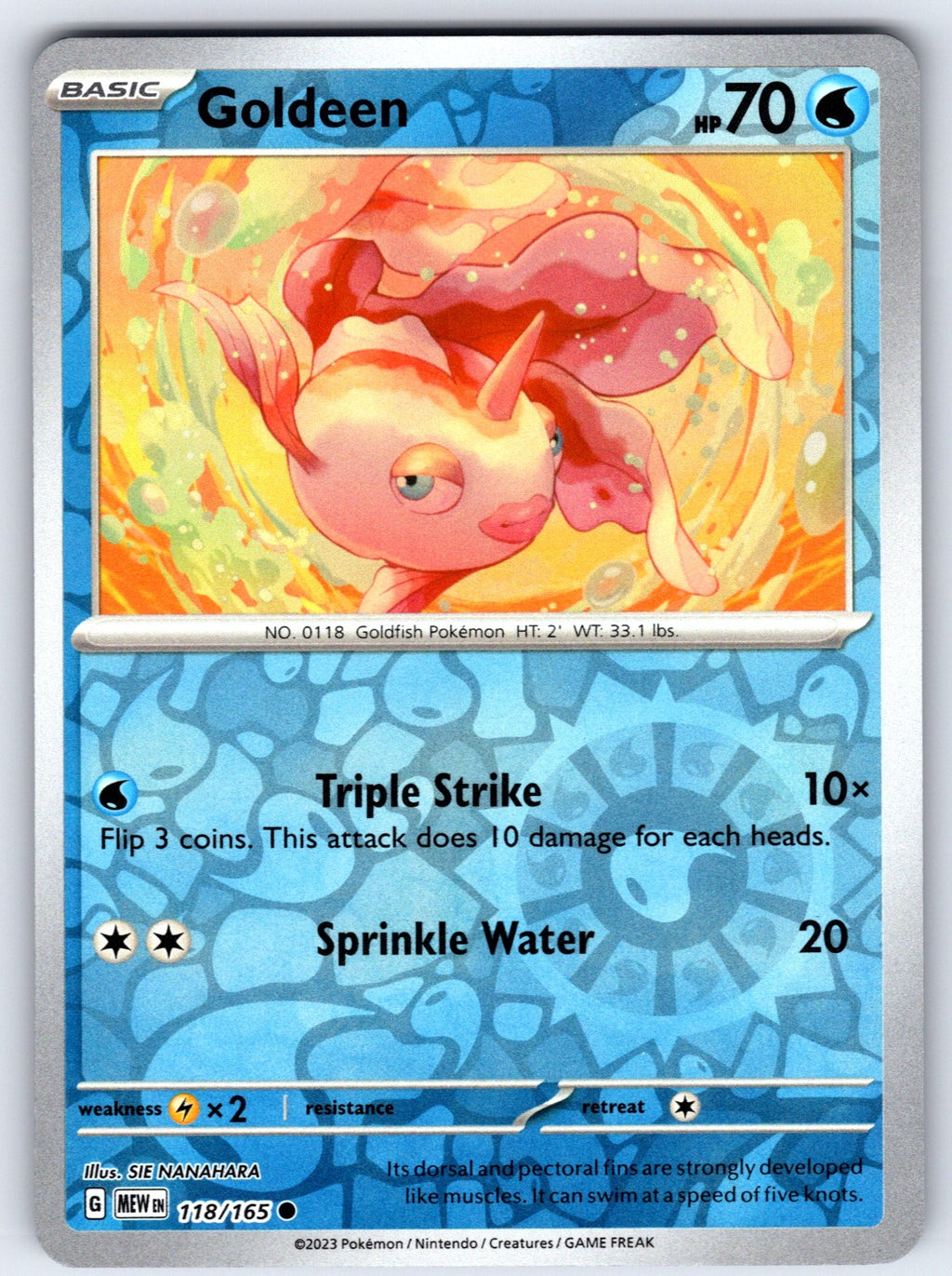 Goldeen Reverse Holo Common SV: Scarlet & Violet 151 118/165 NM 2023