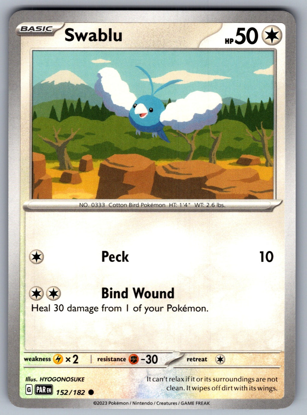 Swablu Common SV04: Paradox Rift 152/182 NM 2023
