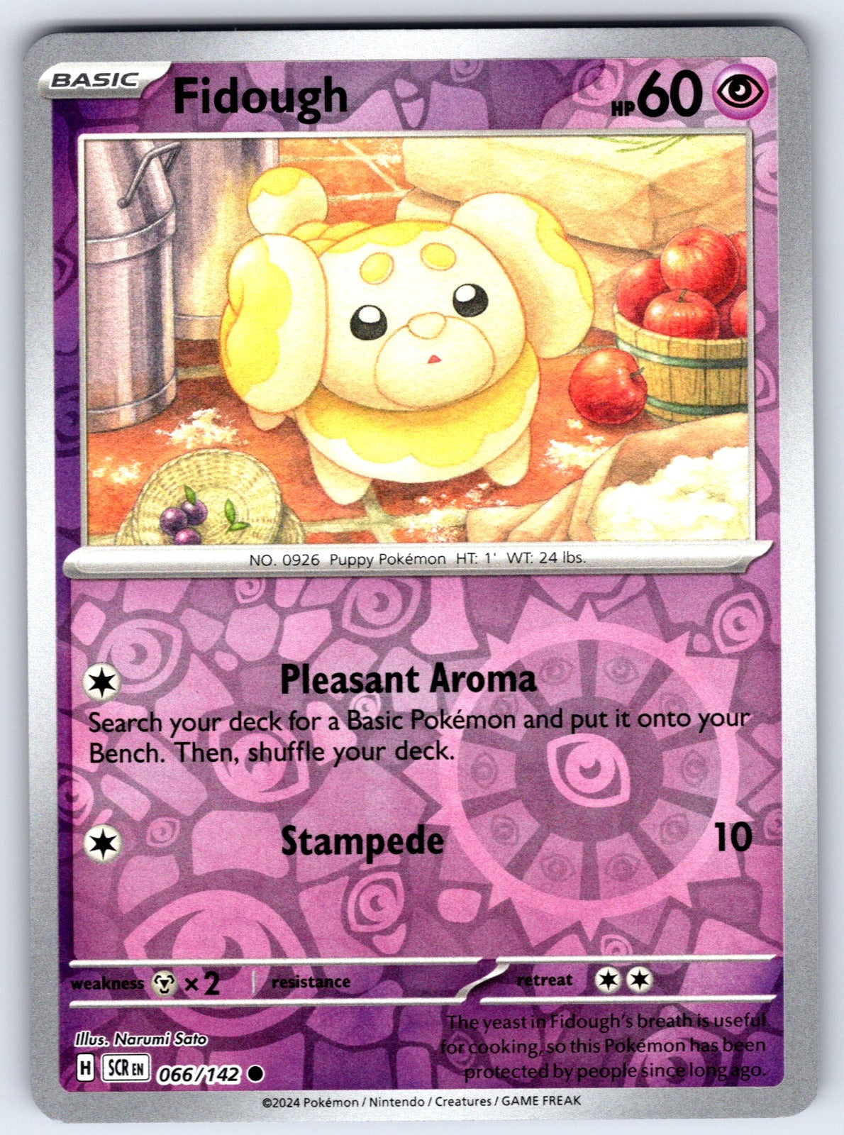 Fidough Reverse Holo Common SV07: Stellar Crown 066/142 NM 2024