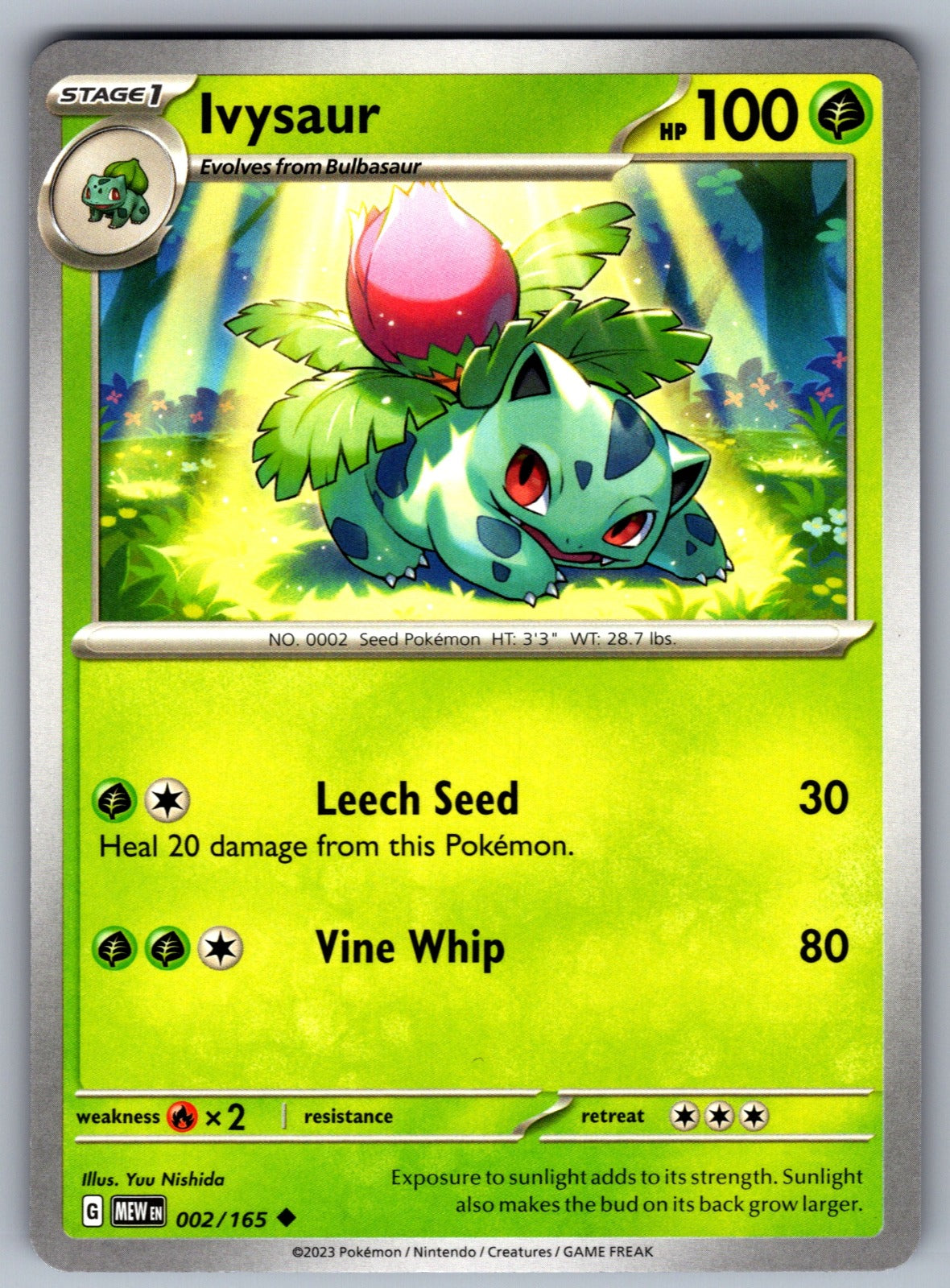 Ivysaur Uncommon SV: Scarlet & Violet 151 002/165 NM 2023