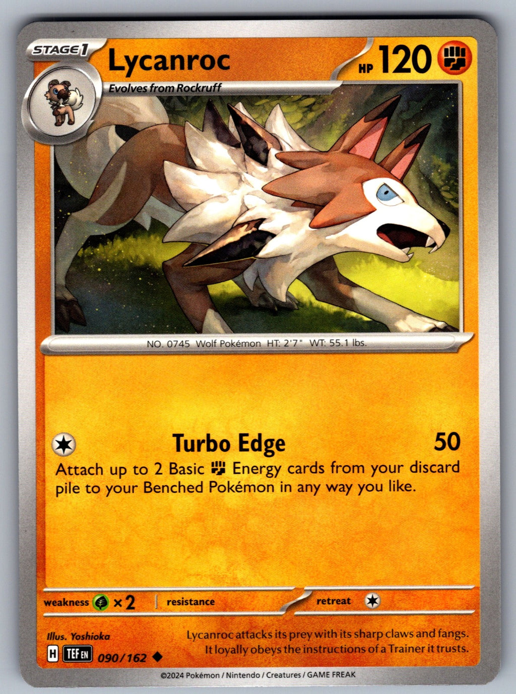 Lycanroc Uncommon SV05: Temporal Forces 090/162 NM 2024