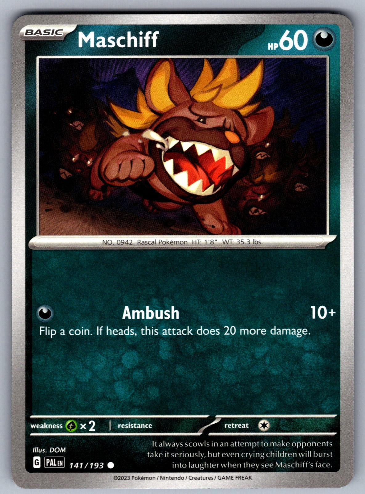 Maschiff Common SV02: Paldea Evolved 141/193 NM 2023