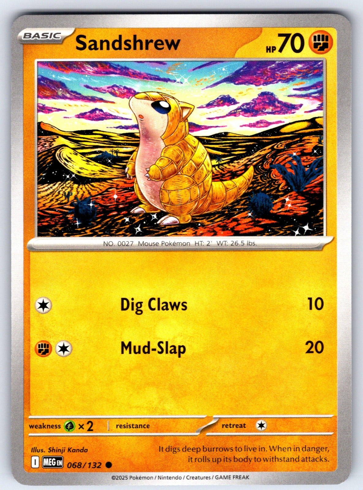 Sandshrew Common ME01: Mega Evolution 068/132 NM 2025