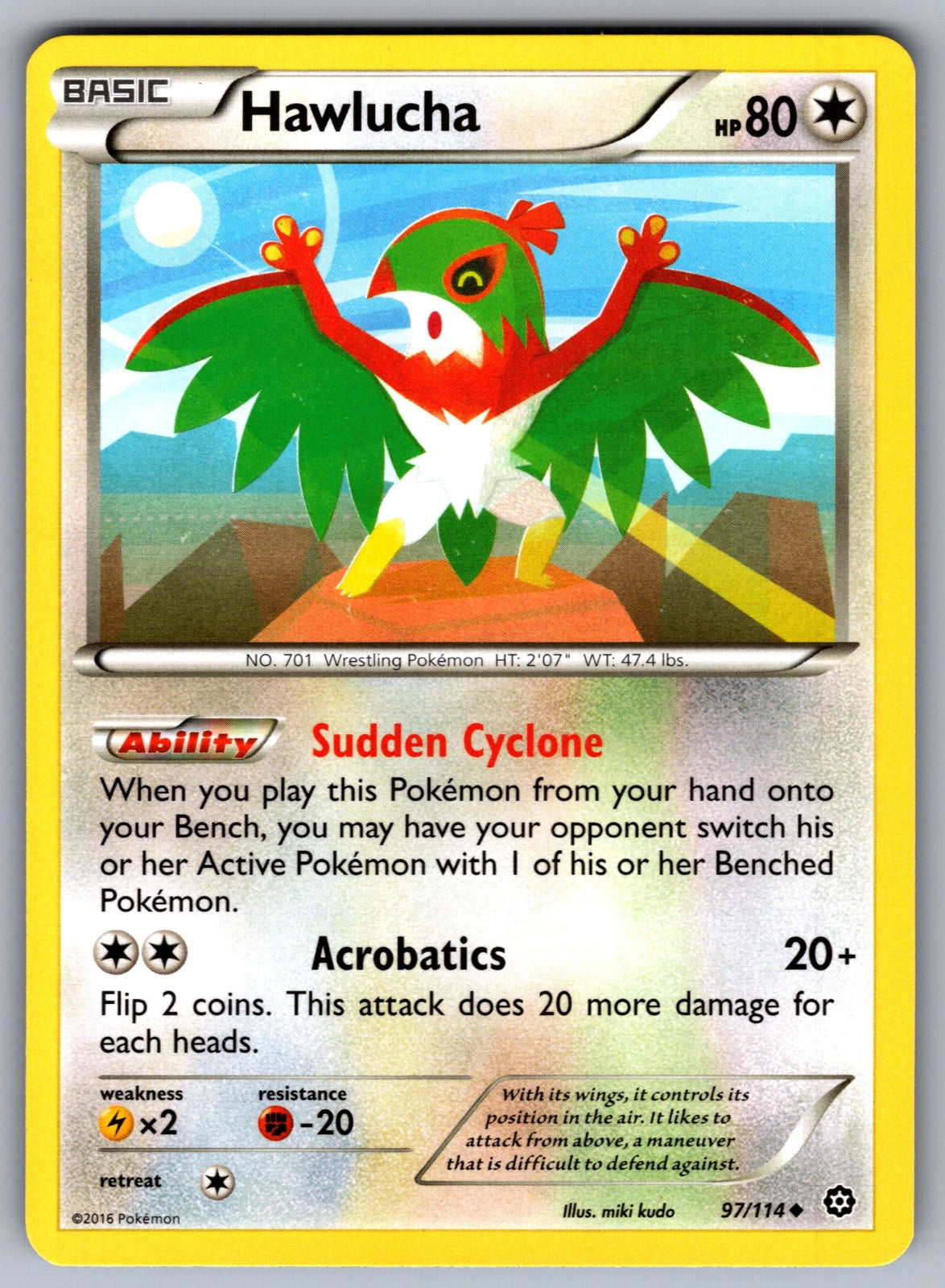 Hawlucha Uncommon XY - Steam Siege 97/114 LP 2016