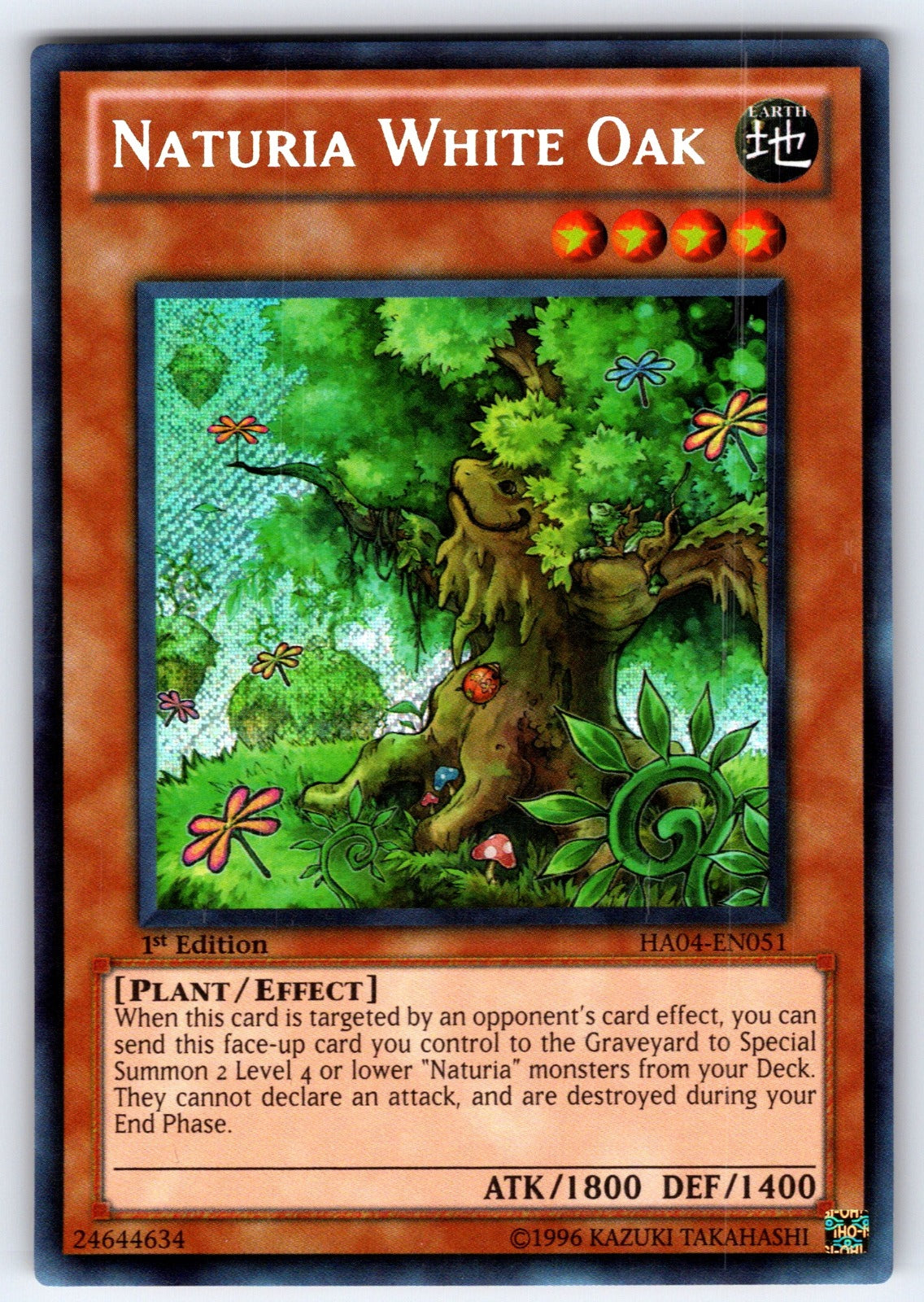 Naturia White Oak Unlimited Secret Rare Hidden Arsenal 4 HA04-EN051 NM 2011