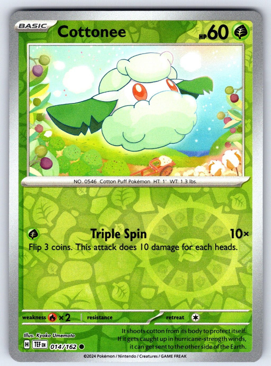 Cottonee Reverse Holo Common SV05: Temporal Forces 014/162 NM 2024