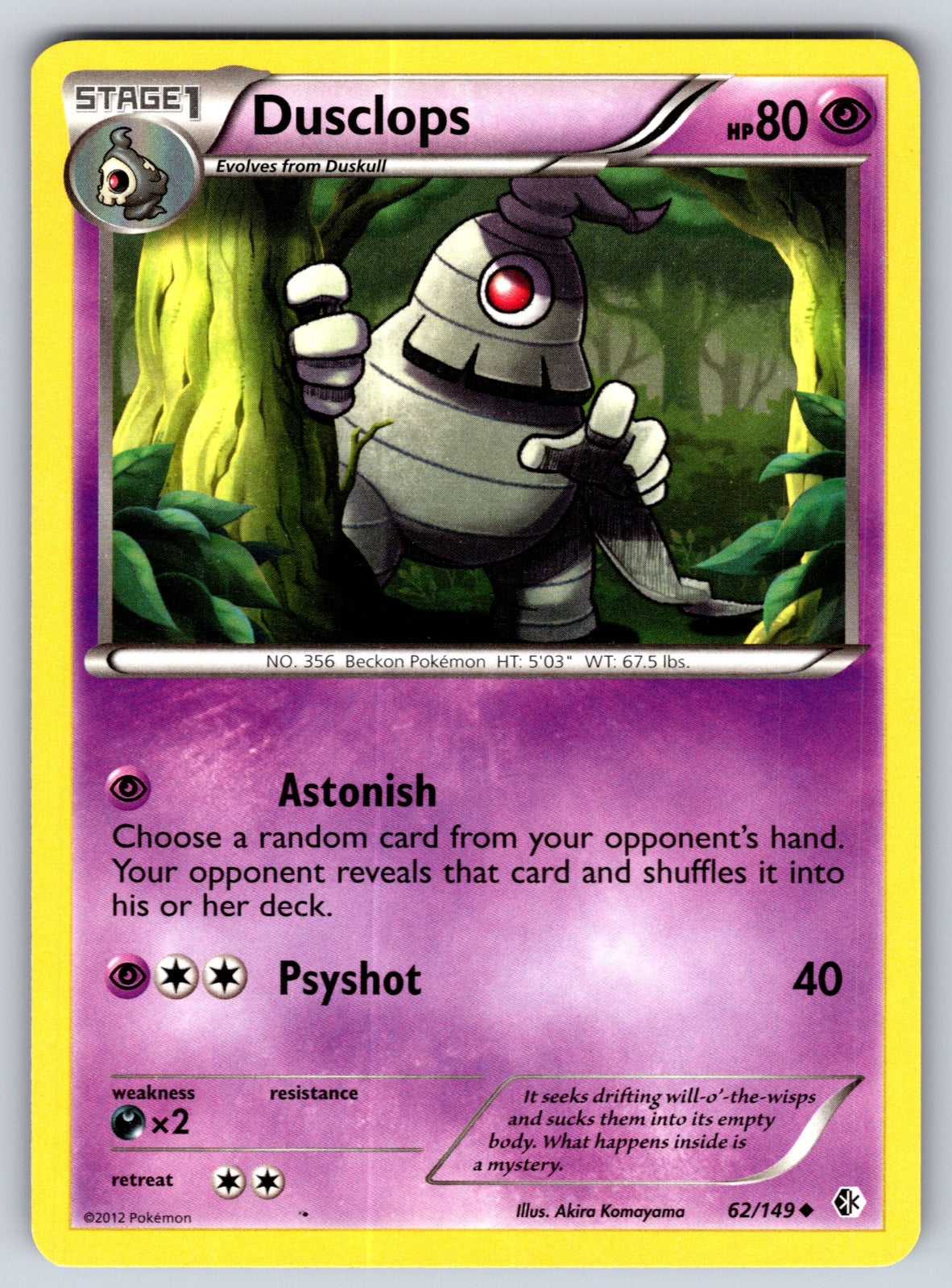 Dusclops Uncommon Boundaries Crossed 62/149 LP 2012
