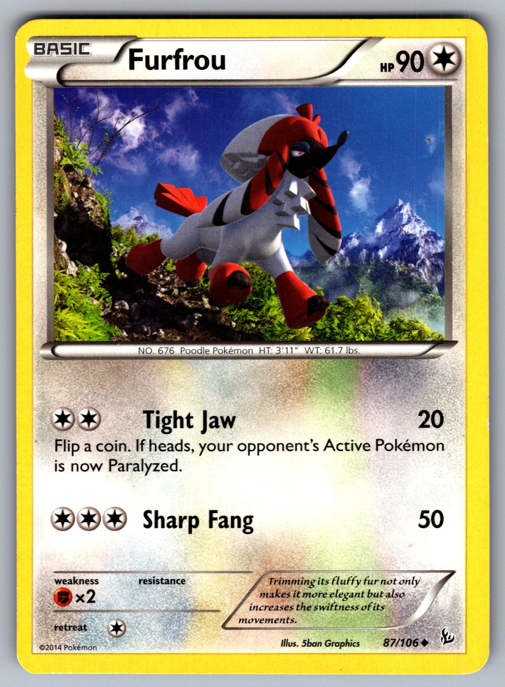 Furfrou Uncommon XY - Flashfire 87/106 LP 2014