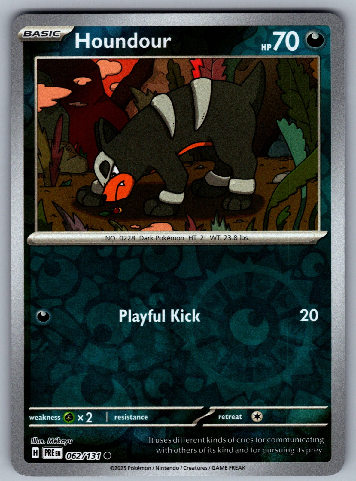 Houndour Reverse Holo Common SV: Prismatic Evolutions 062/131 NM 2025