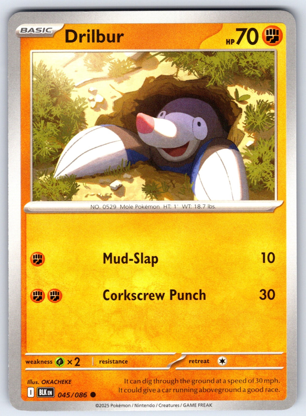 Drilbur Common SV: Black Bolt 045/086 NM 2025