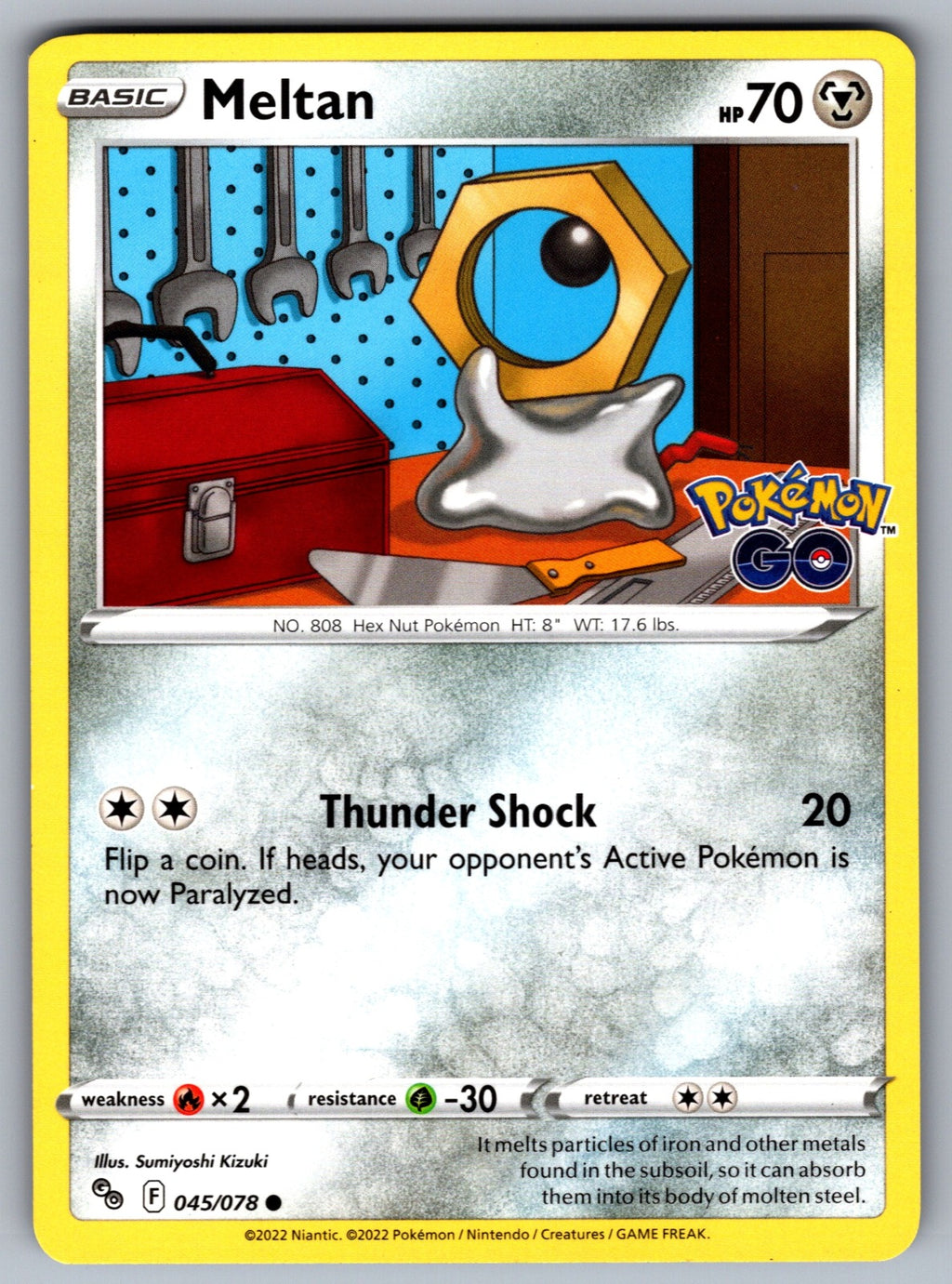 Meltan Common Pokemon GO 045/078 NM 2022