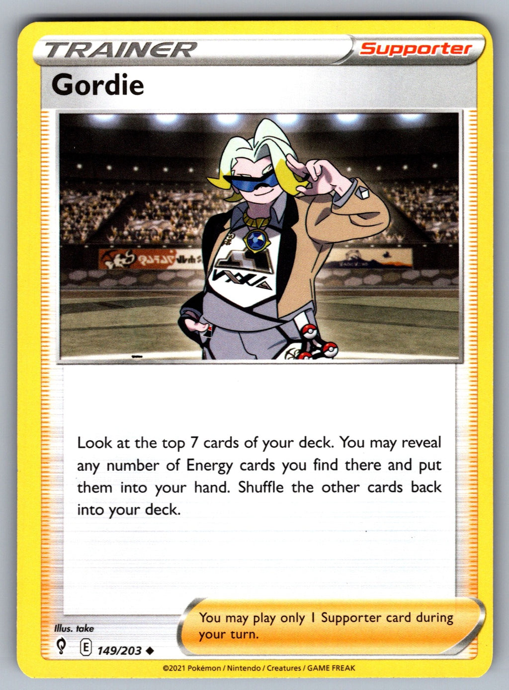 Gordie Uncommon SWSH07: Evolving Skies 149/203 NM 2021