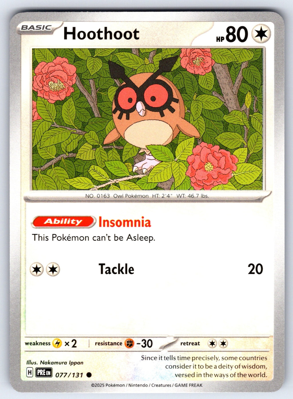 Hoothoot Common SV: Prismatic Evolutions 077/131 NM 2025