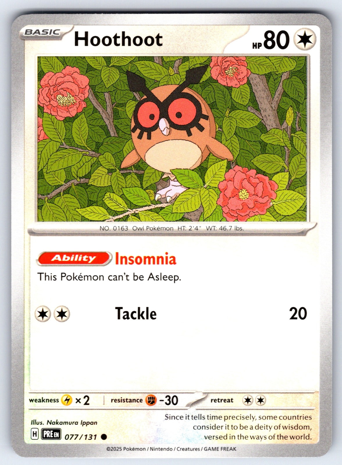 Hoothoot Common SV: Prismatic Evolutions 077/131 NM 2025