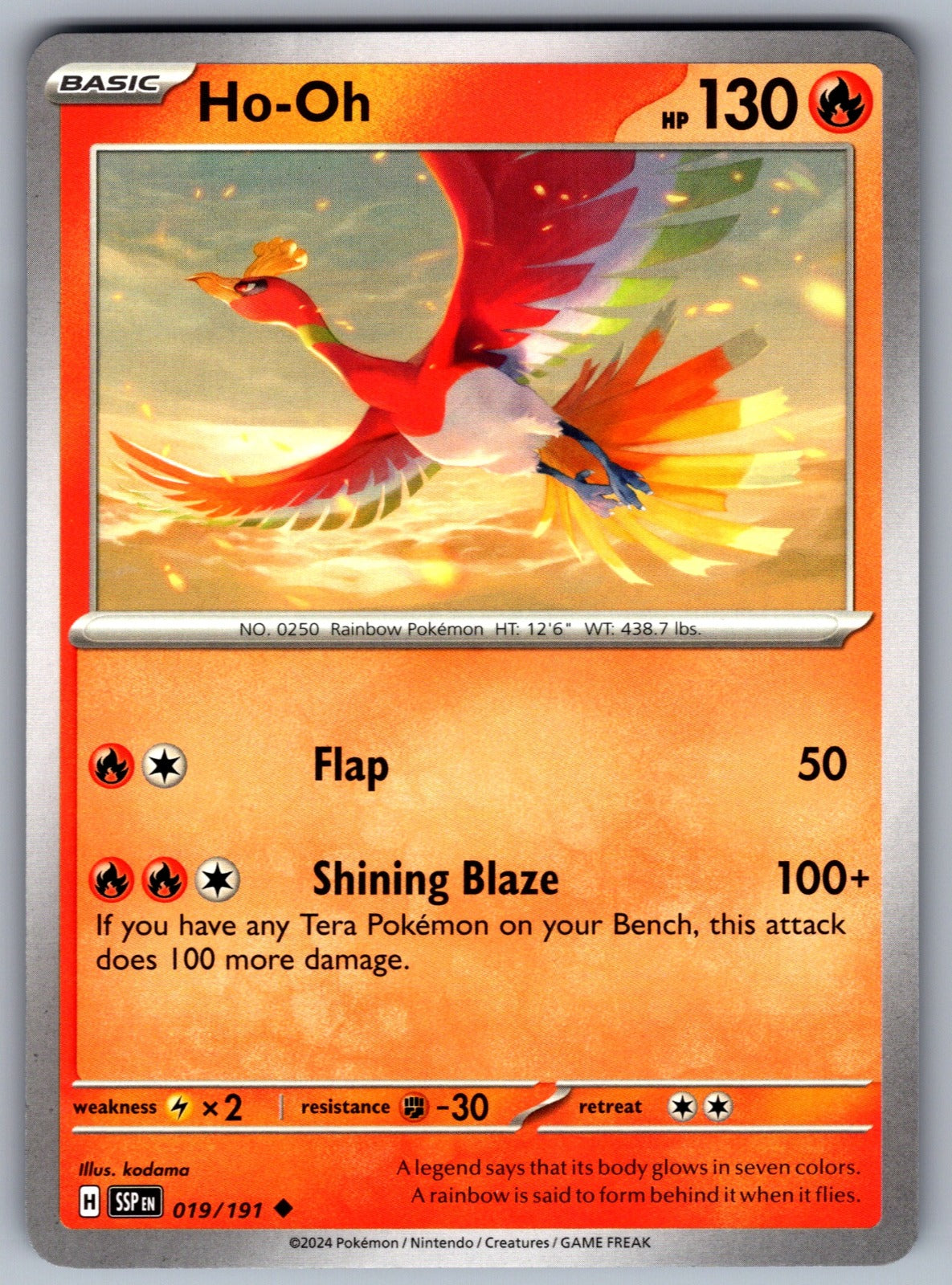 Ho-Oh Uncommon SV08: Surging Sparks 019/191 NM 2024