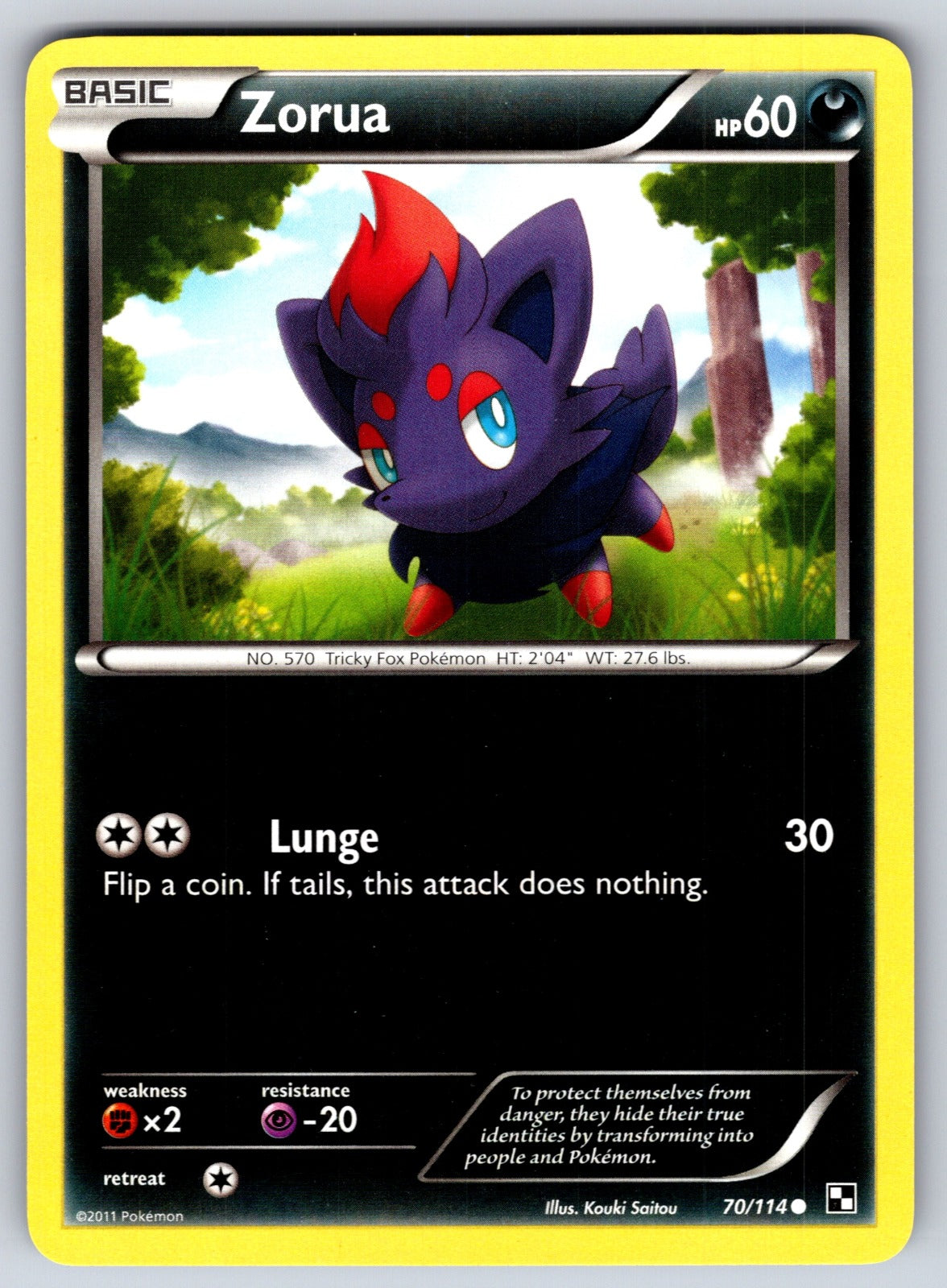 Zorua Common Black and White 70/114 LP 2011
