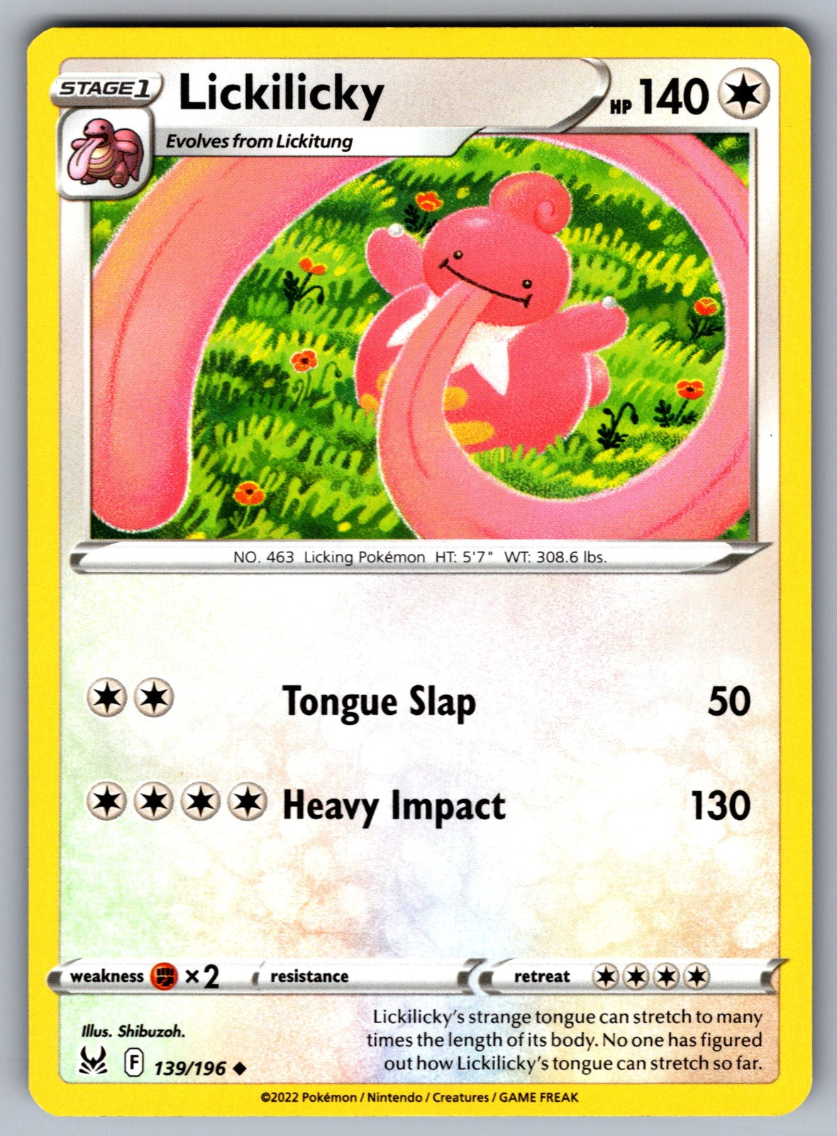 Lickilicky Uncommon SWSH11: Lost Origin 139/196 NM 2022