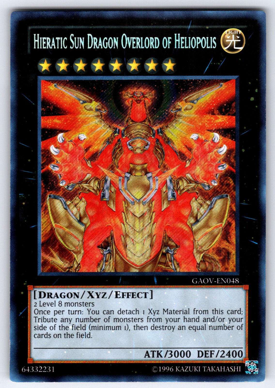 Hieratic Sun Dragon Overlord of Heliopolis Unlimited Secret Rare Galactic Overlo