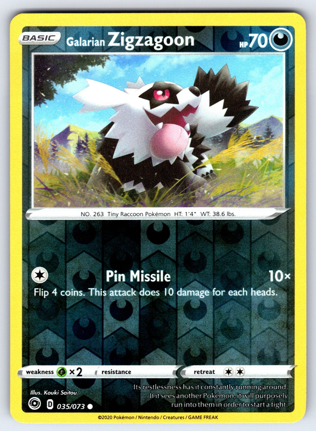 Galarian Zigzagoon Reverse Holo Common Champion's Path 35/73 NM 2020