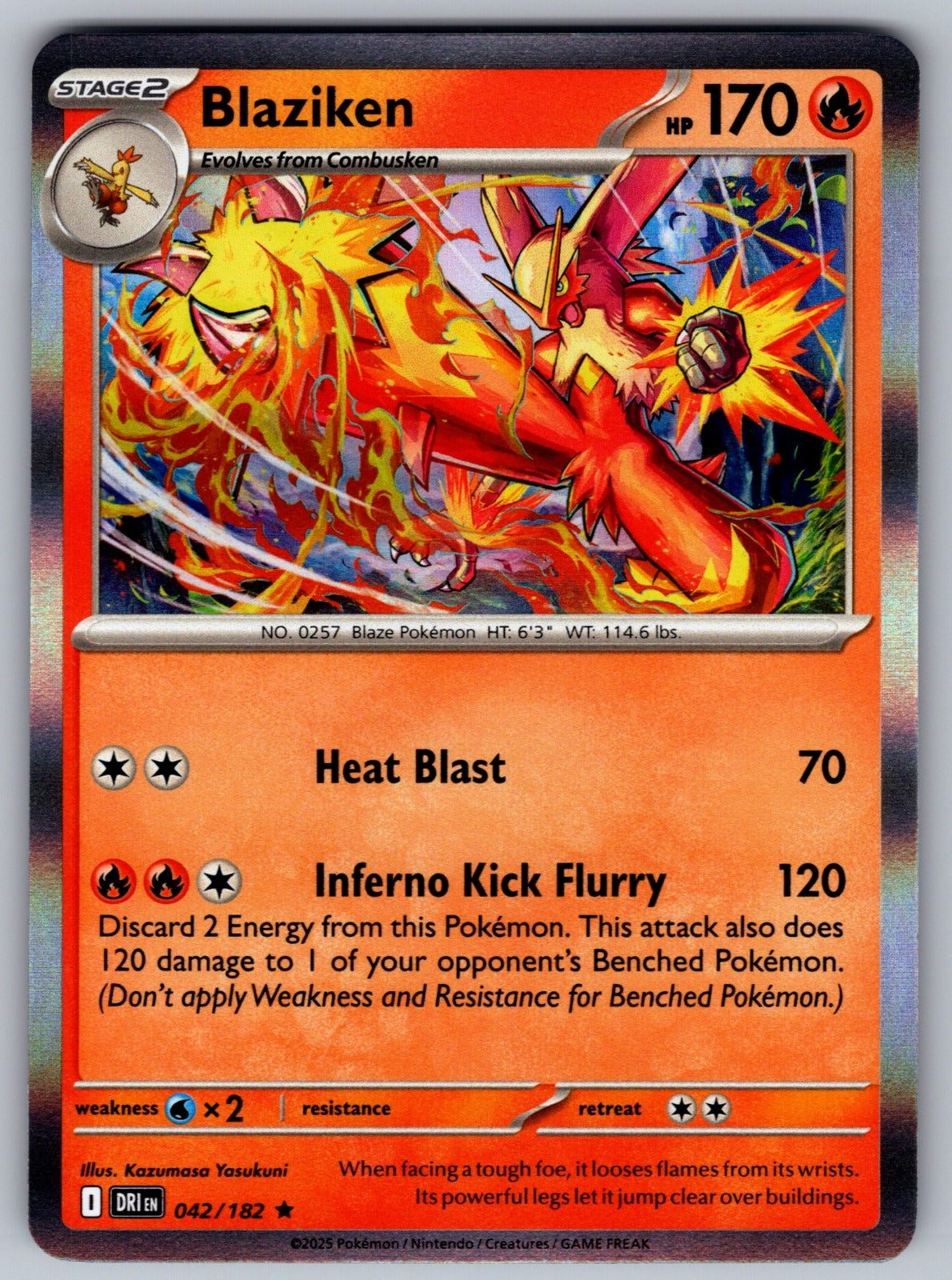 Blaziken Holo Rare SV10: Destined Rivals 042/182 NM 2025