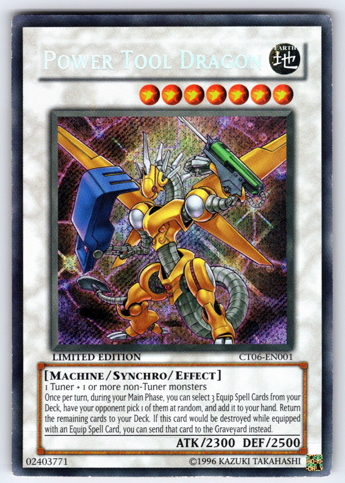Power Tool Dragon Limited Secret Rare 2009 Collectors Tin CT06-EN001 NM 2009