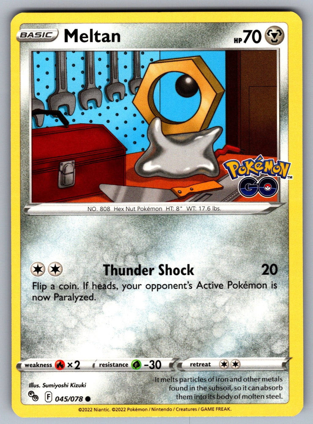Meltan Common Pokemon GO 045/078 NM 2022