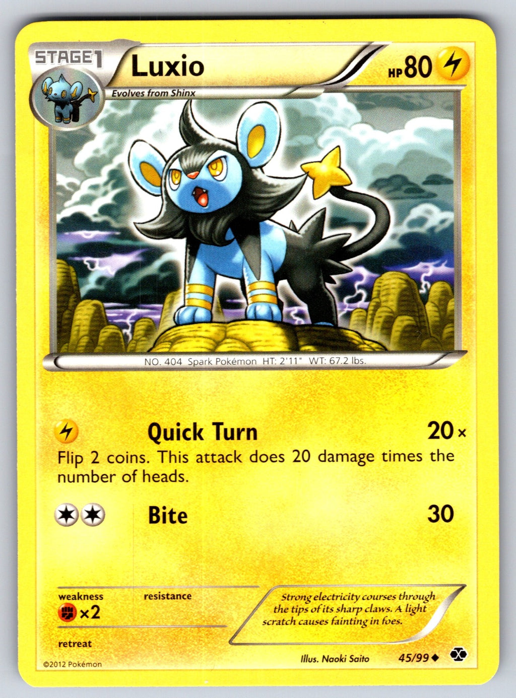 Luxio (45) Uncommon Next Destinies 45/99 LP 2012