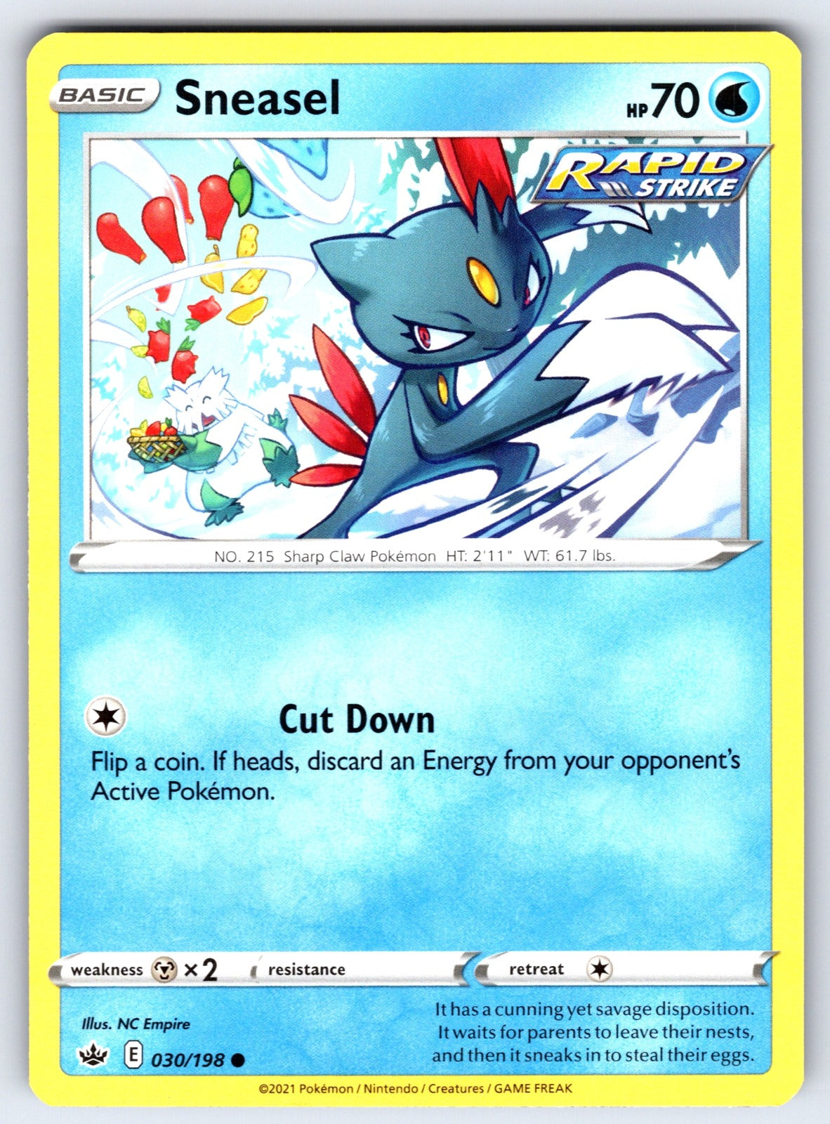 Sneasel Common SWSH06: Chilling Reign 030/198 LP 2021