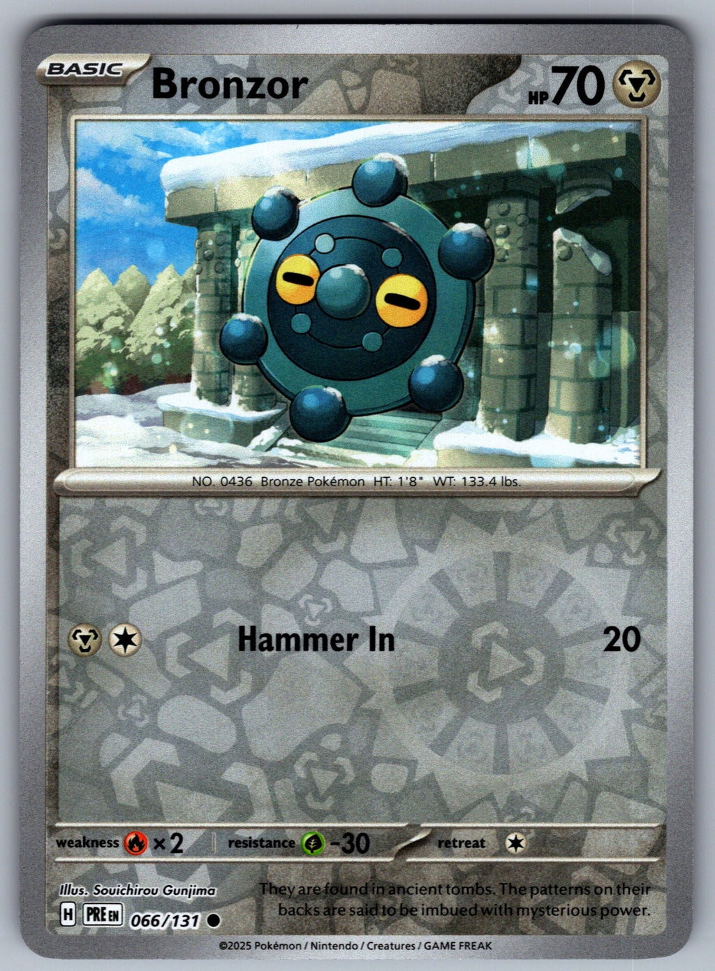 Bronzor Reverse Holo Common SV: Prismatic Evolutions 066/131 NM 2025