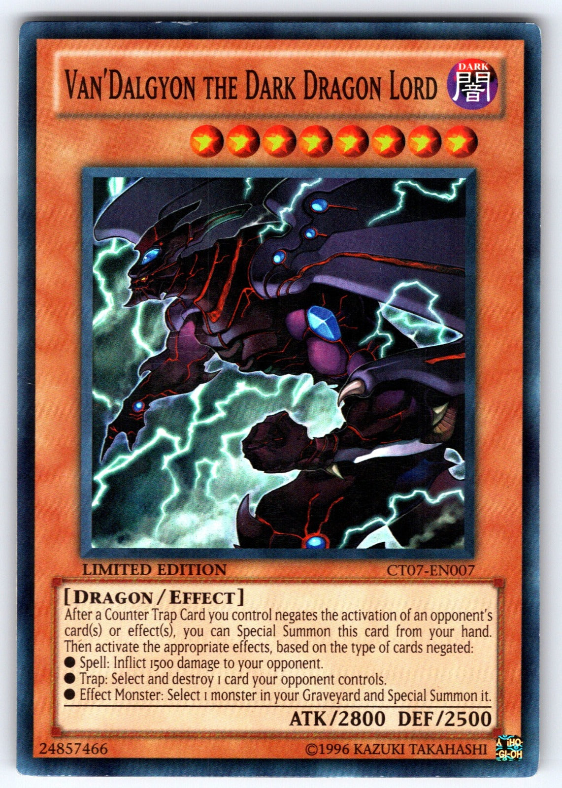 Van'Dalgyon The Dark Dragon Lord Limited Super Rare 2010 Collectors Tins CT07-EN