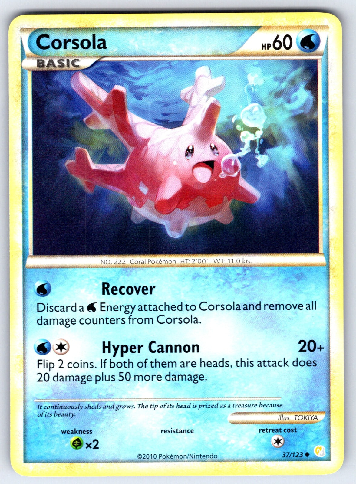 Corsola Uncommon HeartGold SoulSilver 37/123 LP 2010