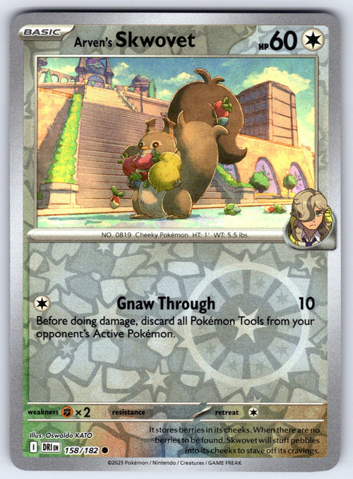 Arven's Skwovet Reverse Holo Common SV10: Destined Rivals 158/182 NM 2025